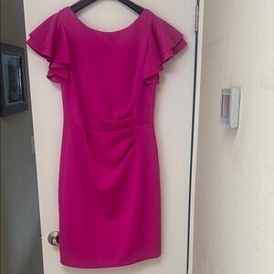Jessica Howard Fuchsia Ruffle Sleeve Mini Dress